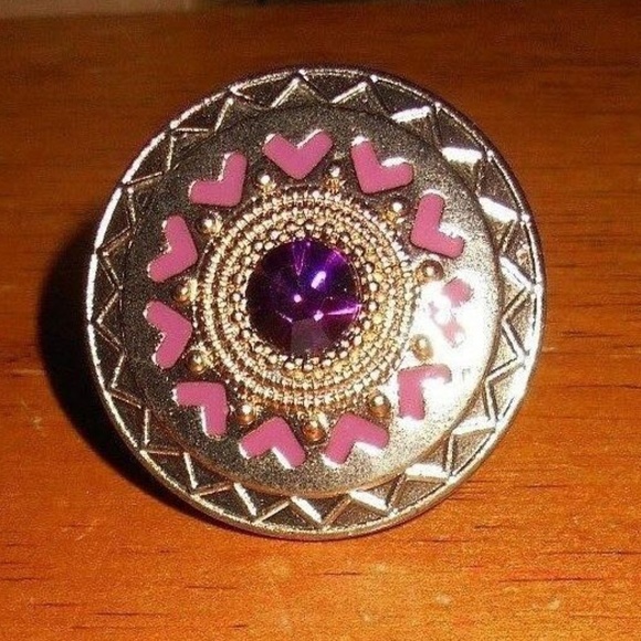 Gold Purple Color Stones Prom Evening Cocktail - Picture 1 of 2